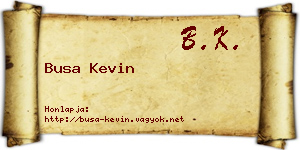 Busa Kevin névjegykártya